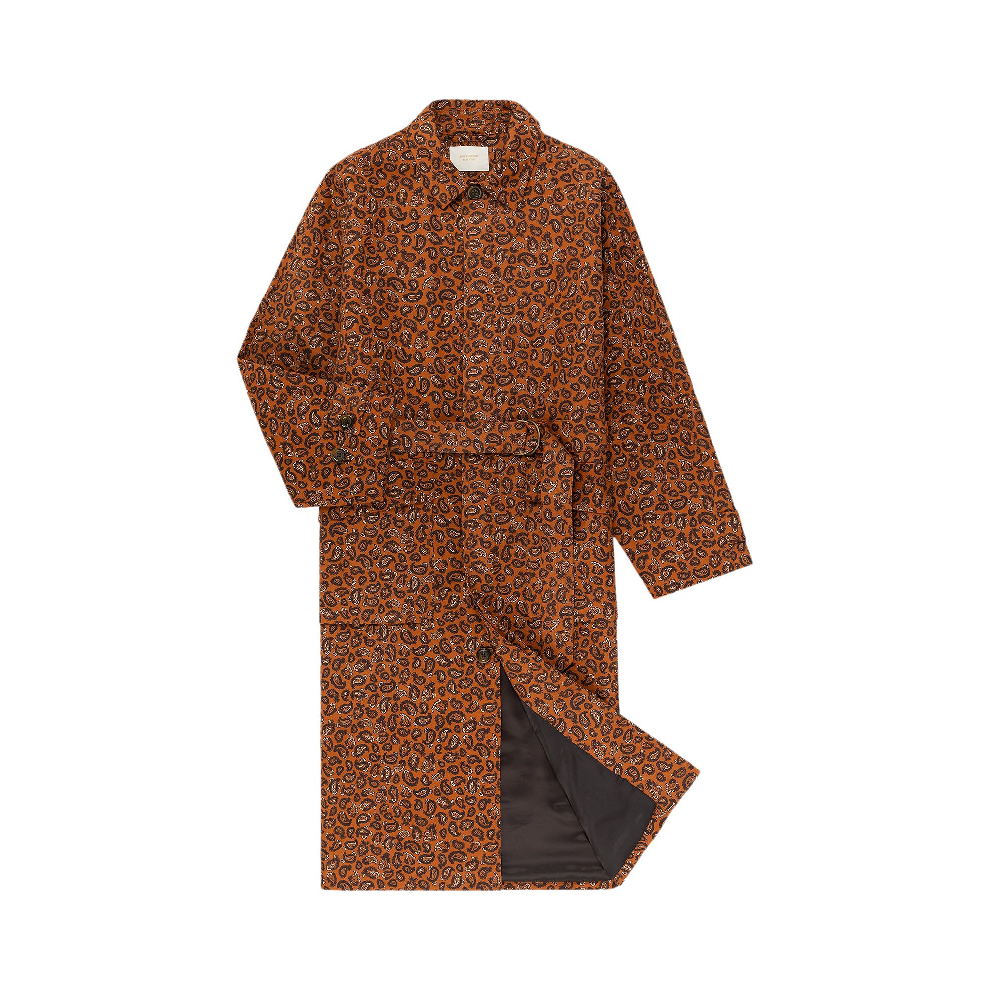 Pre-owned Aimé Leon Dore Belted Topcoat 'leopard Paisley' In Multi-color