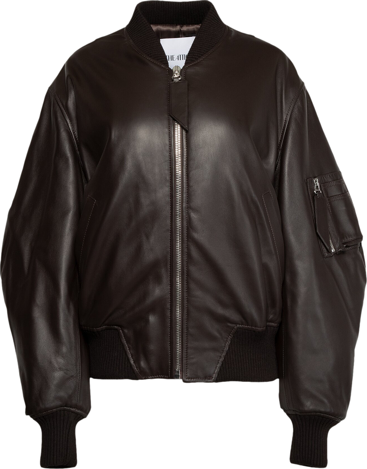 Buy The Attico Anja Bomber Jacket 'Dark Brown' - 236WCB04 L054 204 | GOAT