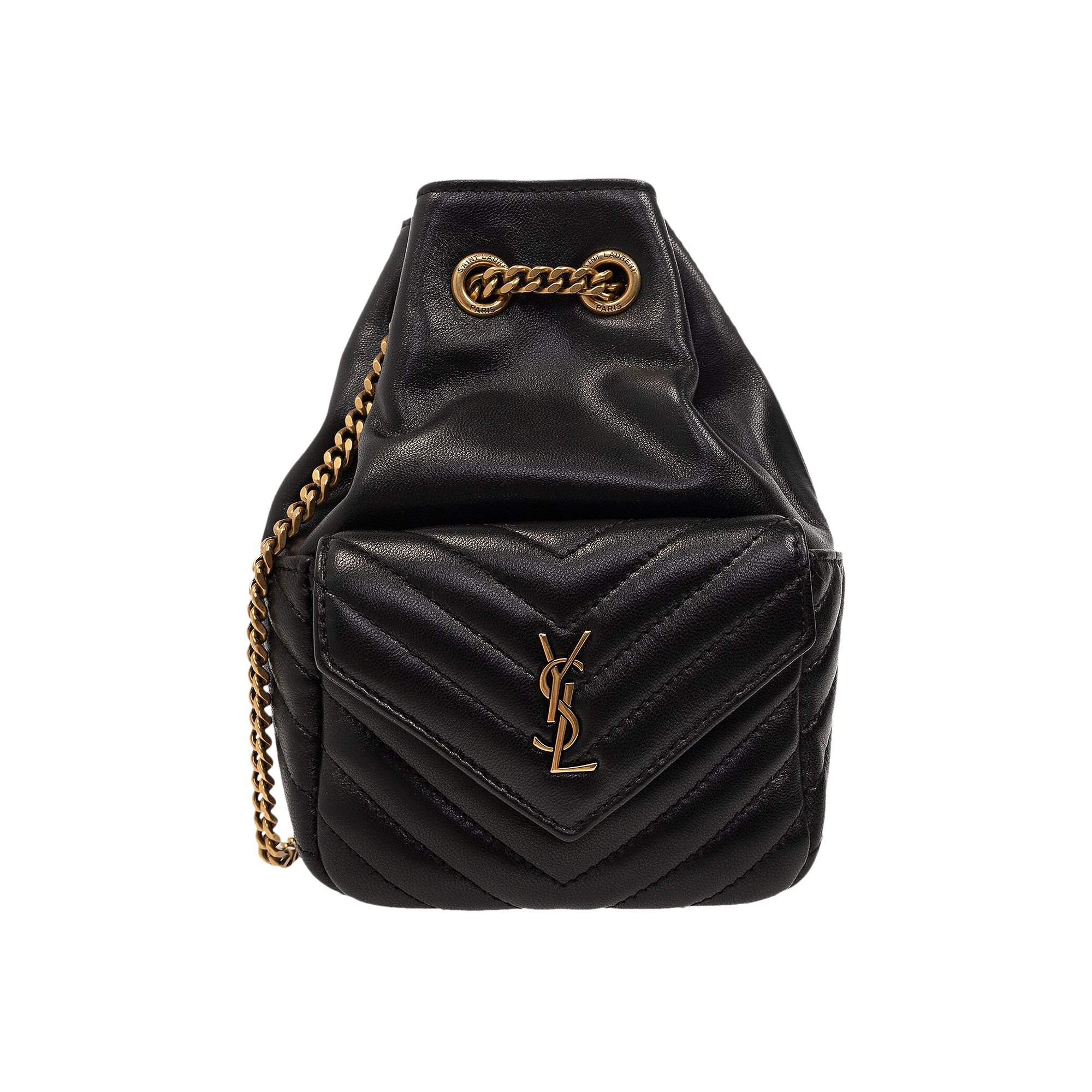 Pre-owned Saint Laurent Joe Nano Quilted Bucket Bag 'black'