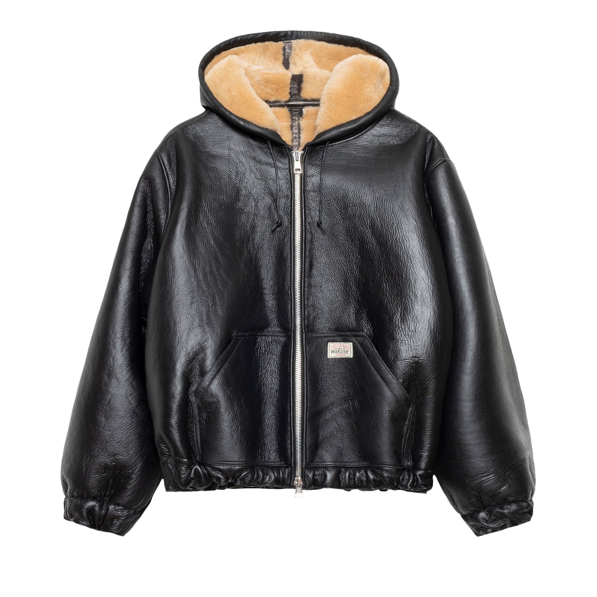 Pre-owned Stussy X Our Legacy Work Shop Reversible Shearling Zip Hoodie 'cappuccino' | Brown | Men's Size S