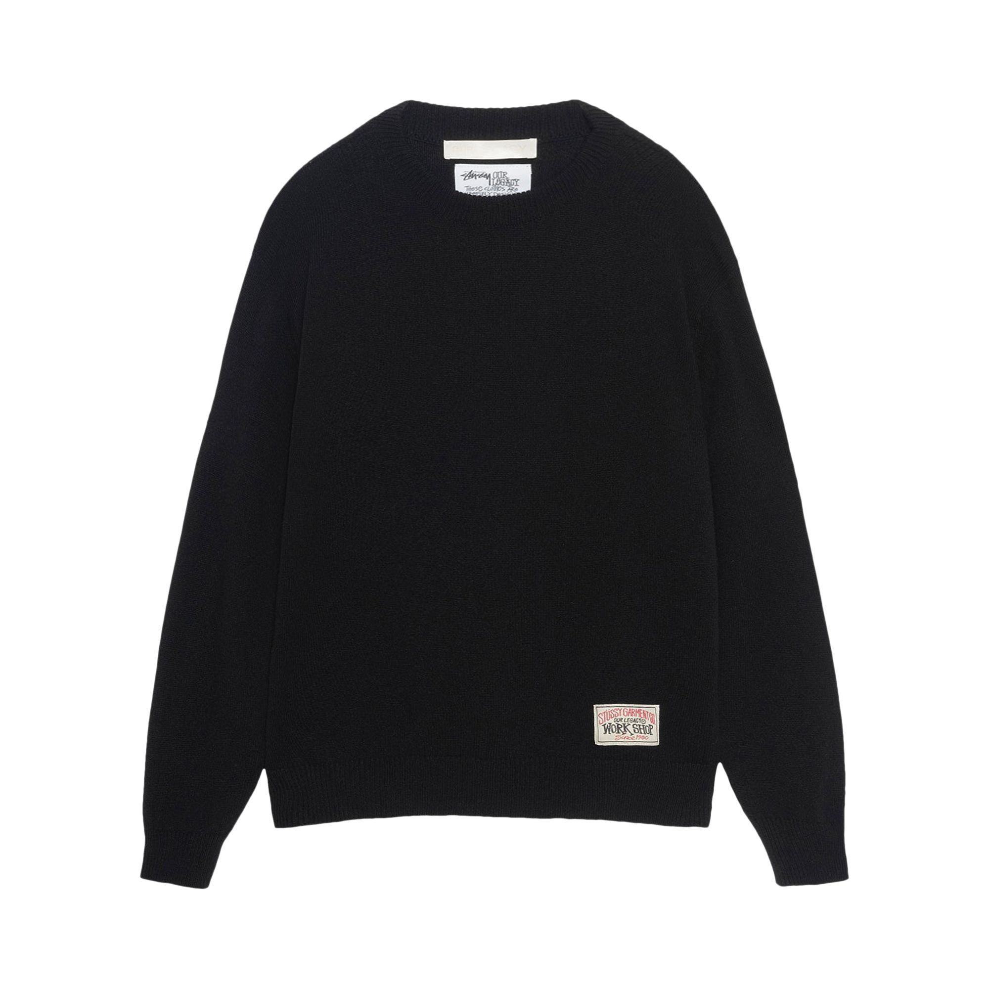 Pre-owned Stussy X Our Legacy Work Shop Knitted Roundneck Sweater 'black Surfman'