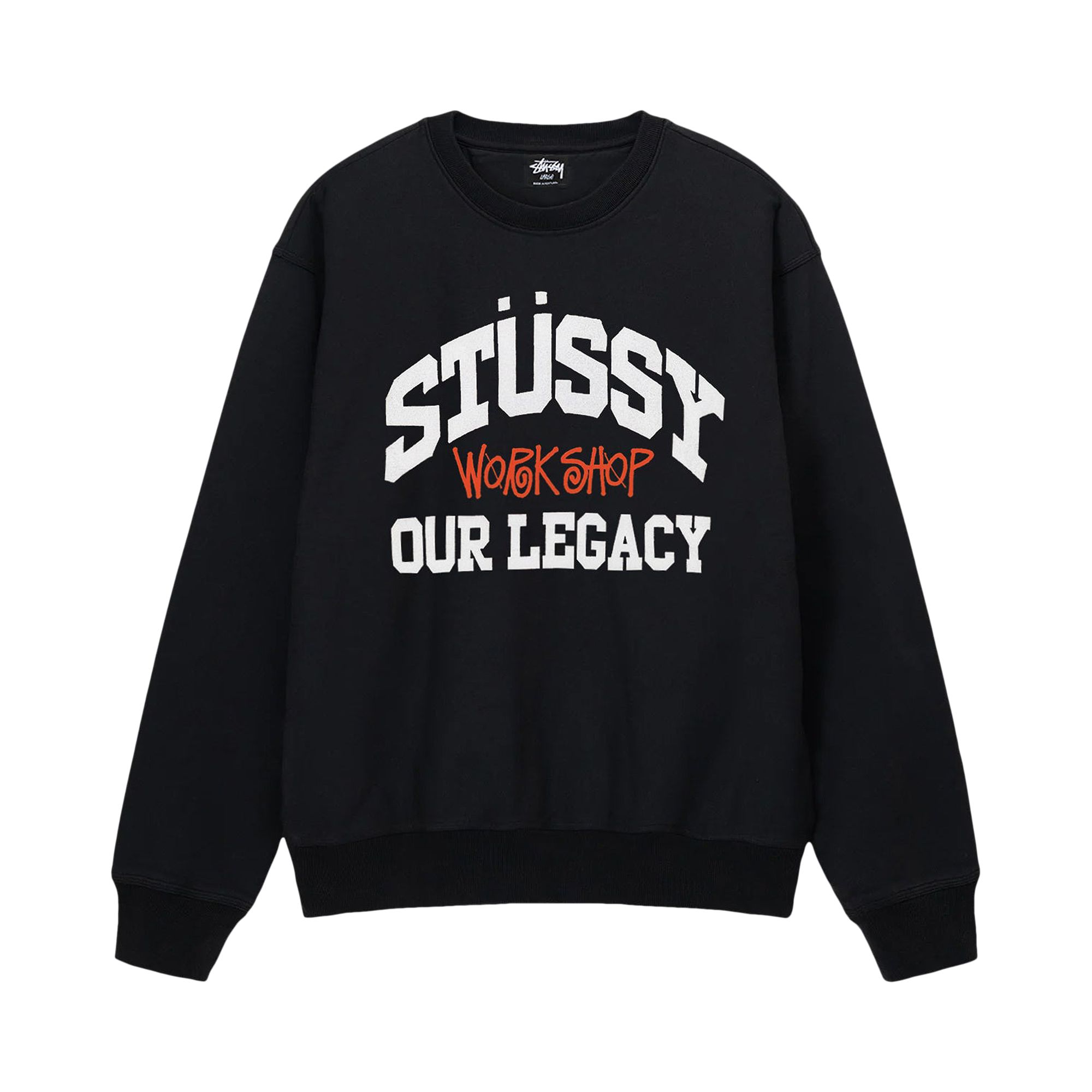 Pre-owned Stussy X Our Legacy X Our Legacy Work Shop Collegiate Pigment Dyed Crew 'black'