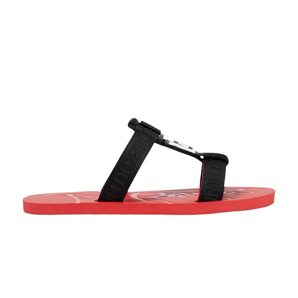 Pre-owned Christian Louboutin Surf Flat Slide 'black Red' | Men's Size 45