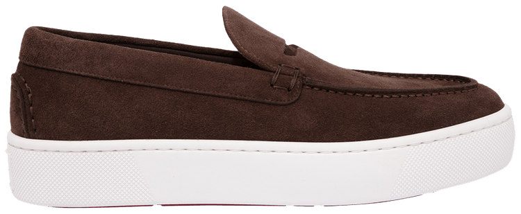 Christian Louboutin Paqueboat Flat Crosta Retournee Dark Brown