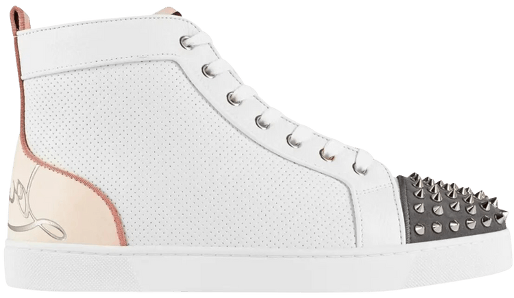 Christian Louboutin Fun Lou Spikes Flat High 'White Cream'