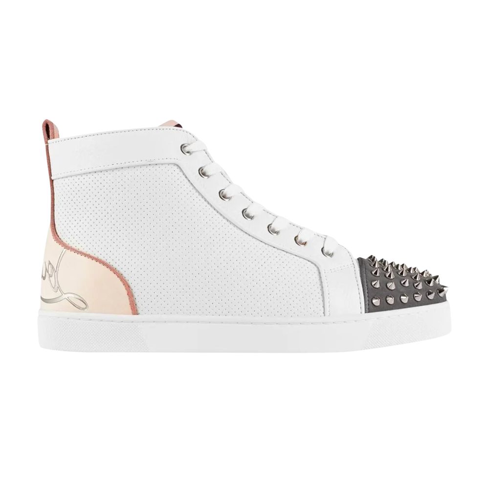 Pre-owned Christian Louboutin Fun Lou Spikes Flat High 'white Cream' | Men's Size 41