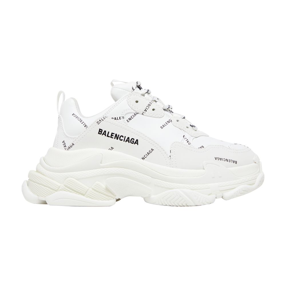 Pre-owned Balenciaga Wmns Triple S Sneaker 'all Over Logo - White' | Women's Size 38