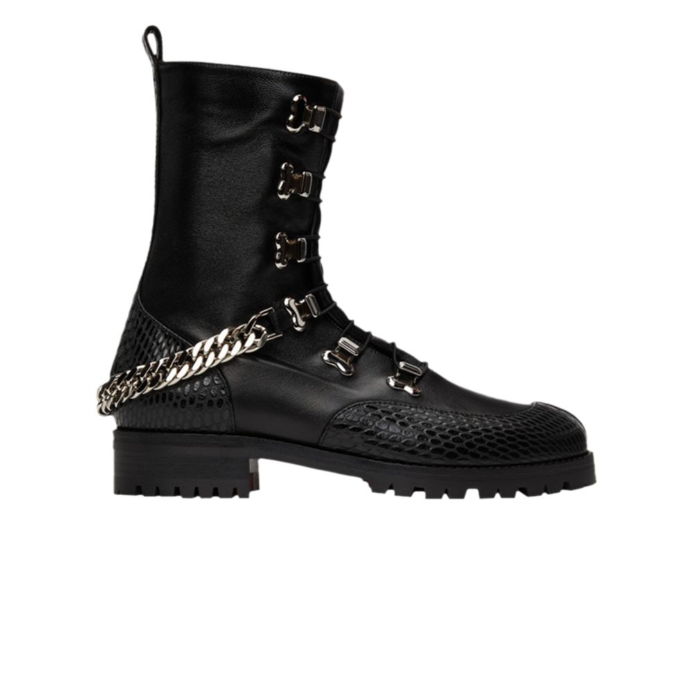 Pre-owned Christian Louboutin Wmns Horse Guarda Flat Calf 'black Silver' | Women's Size 36