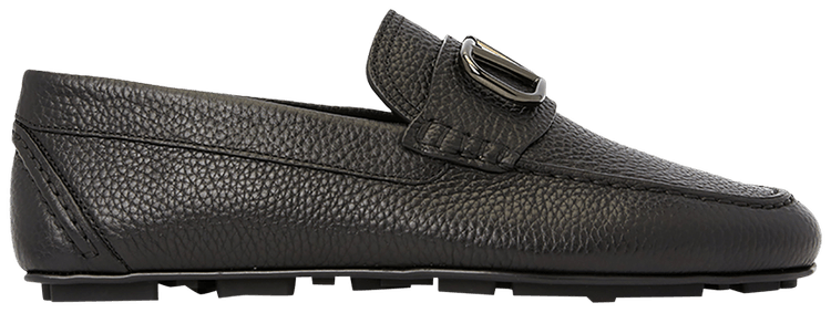 Valentino Driving Plaque Slip On Loafer Black