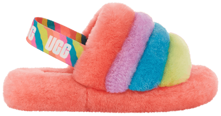 Multi colored ugg slides hotsell