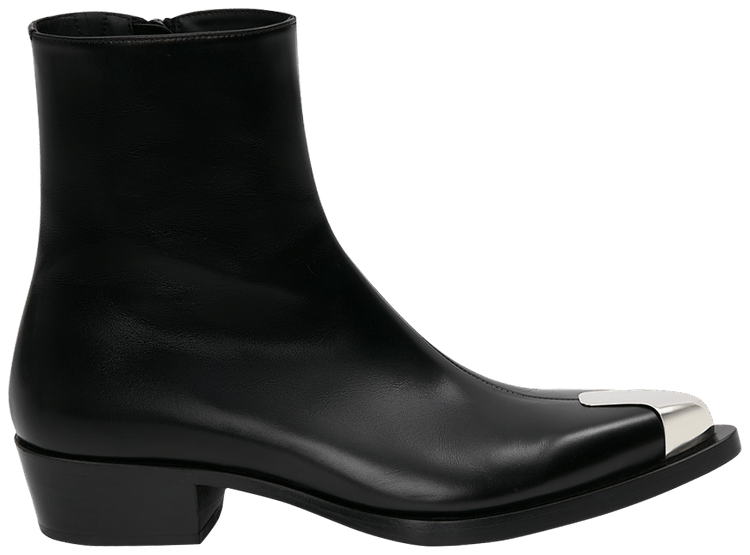 【24SS NEW】Alexander mcqueen / PUNK アンクル ブーツ / 黒 Buy Alexander McQueen Punk Boot 'Black Silver' - 711114
