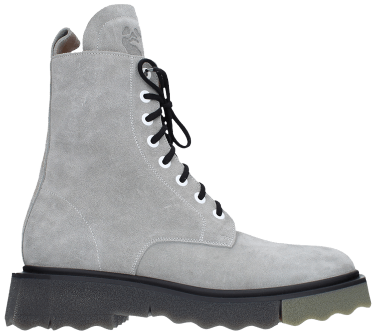 Off White Sponge Sole Lace Up Boot Grey