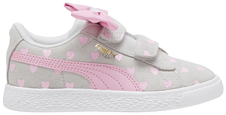 Puma Suede Classic Re Bow Little Kid Hearts   Silver Mist