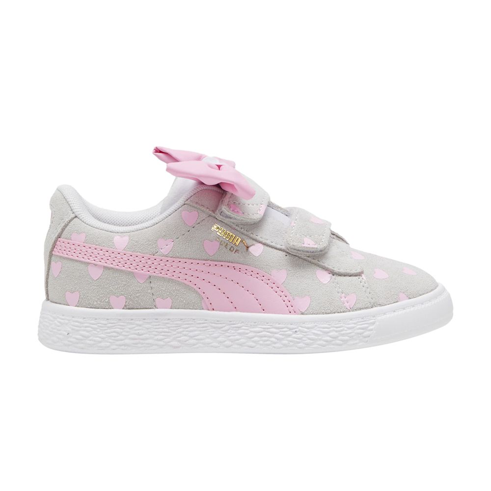 Pre-owned Puma Suede Classic Re-bow Little Kid 'hearts - Silver Mist' | Grey | Kid's Size 2.5