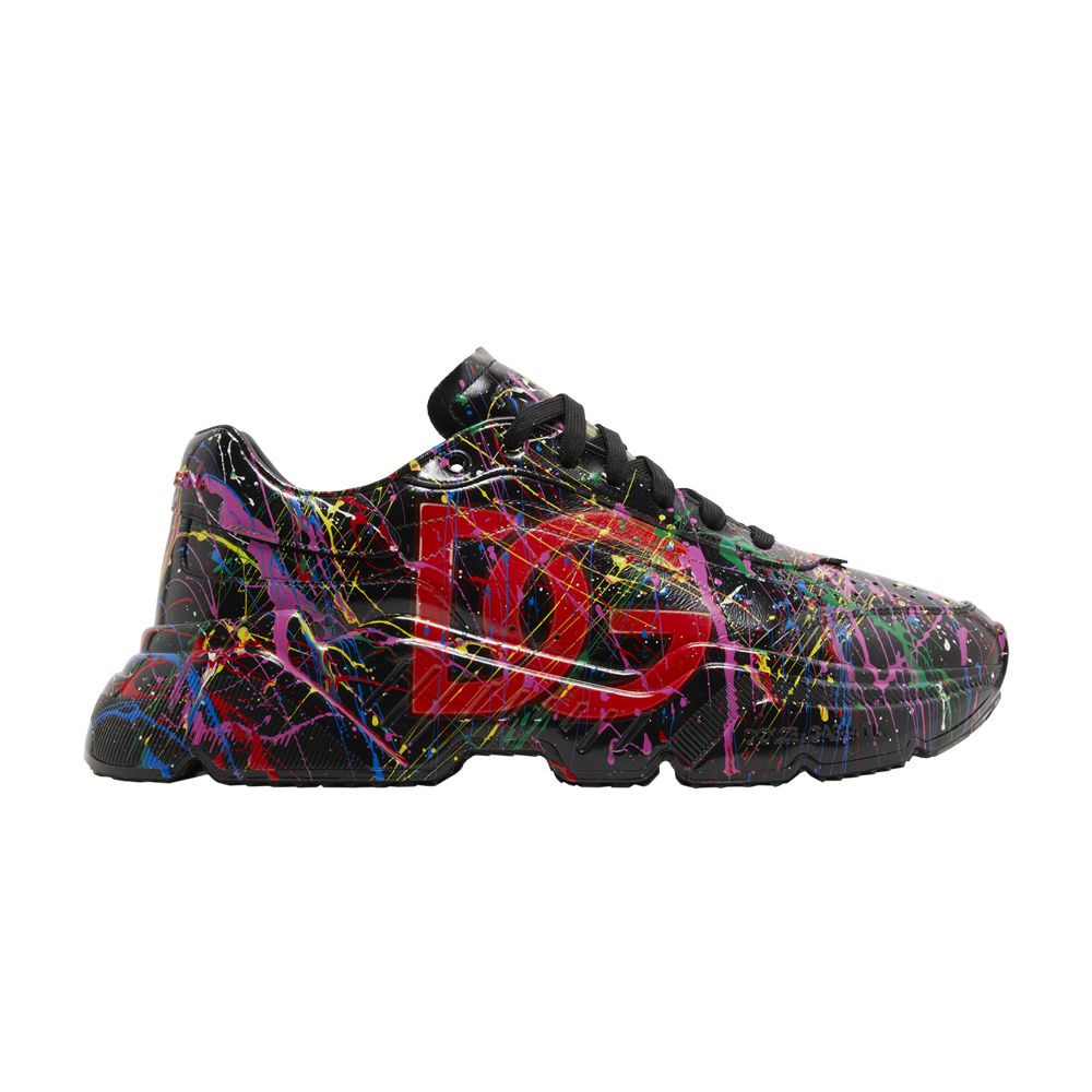 Pre-owned Dolce & Gabbana Daymaster 'black Paint Splatter' | Men's Size 43
