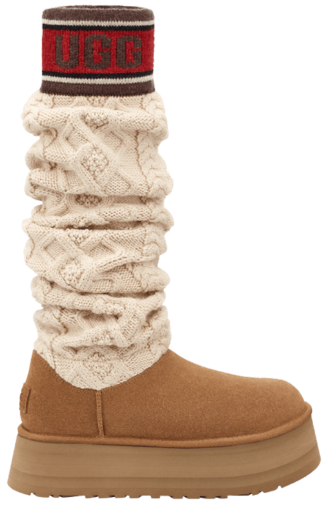 Wmns Classic Sweater Letter Tall Chestnut