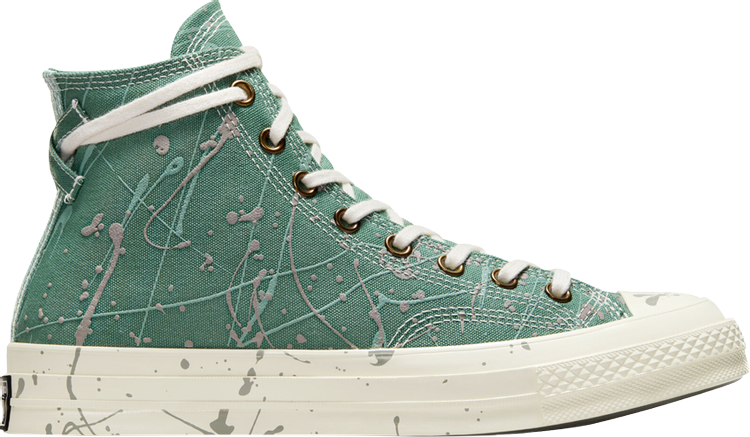 Chuck 70 High Paint Splatter   Admiral Elm Green