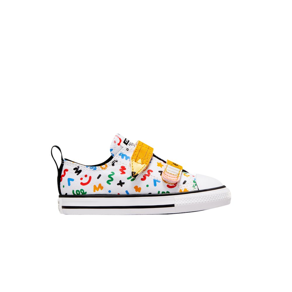 Pre-owned Converse Chuck Taylor All Star 2v Low Td 'doodles' | White | Infant Size 4