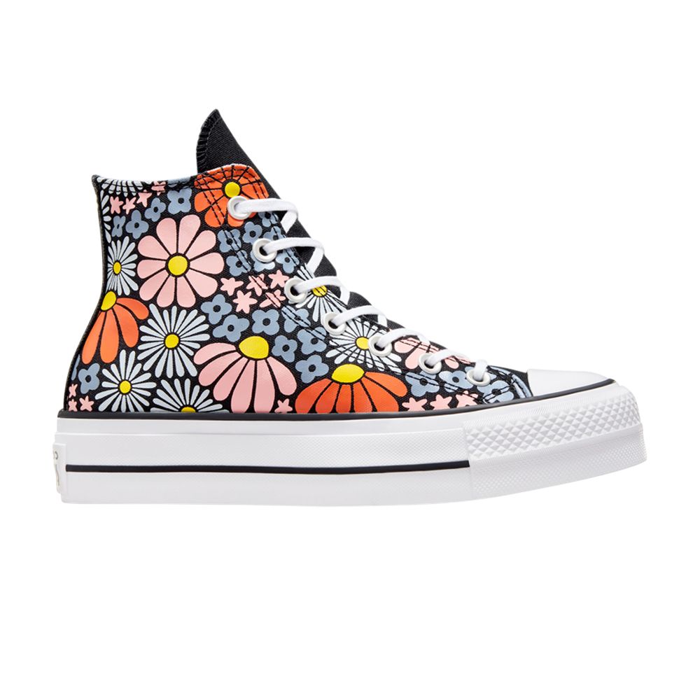Pre-owned Converse Wmns Chuck Taylor All Star Lift Platform High 'floral' In Black