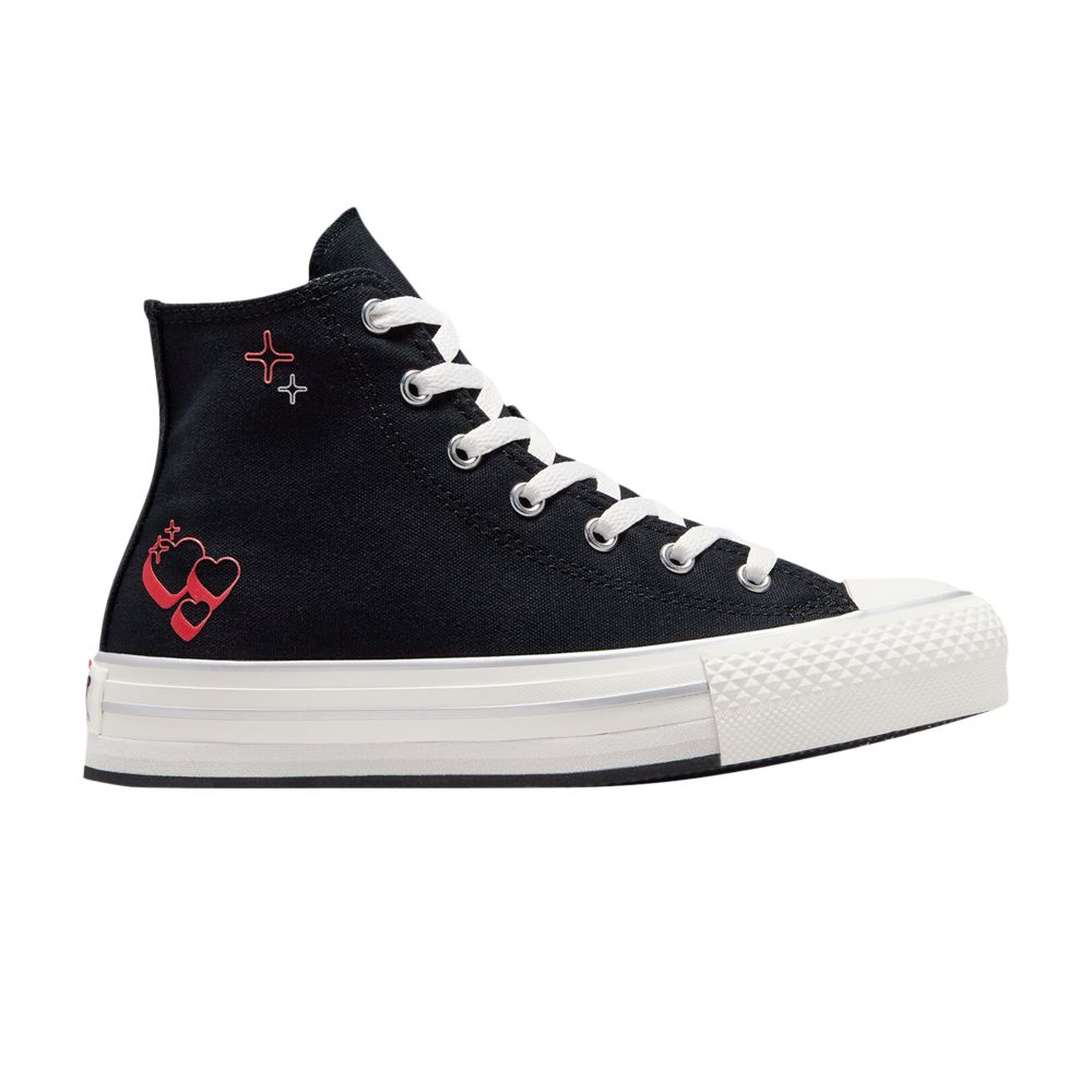 Pre-owned Converse Chuck Taylor All Star Eva Lift Platform High Gs 'y2k Heart' | Black | Kid's Size 5