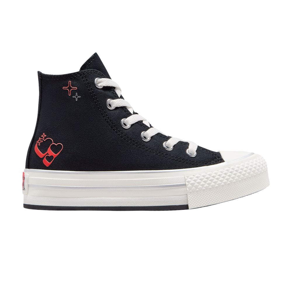 Pre-owned Converse Chuck Taylor All Star Eva Lift Platform High Ps 'y2k Heart' | Black | Kid's Size 1