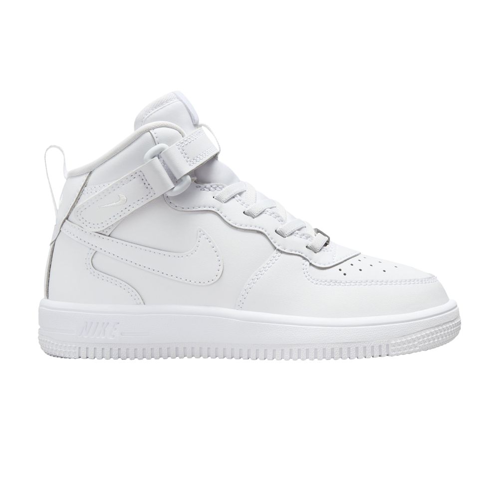 Pre-owned Nike Force 1 Mid Easyon Ps 'triple White' | Kid's Size 8