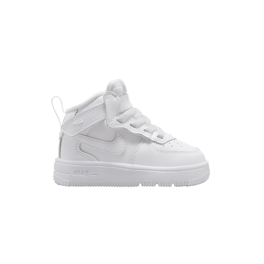 Pre-owned Nike Force 1 Mid Easyon Td 'triple White' | Infant Size 6