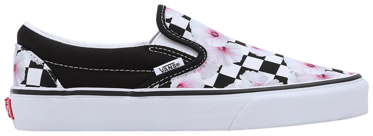 Vans Classic Slip On Hibiscus Floral Checkerboard