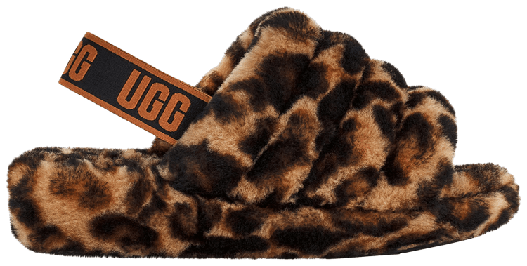 UGG Wmns Fluff Yeah Slide Panther Print   Butterscotch