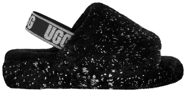 Wmns Fluff Yeah Slide Metallic Sparkle   Black
