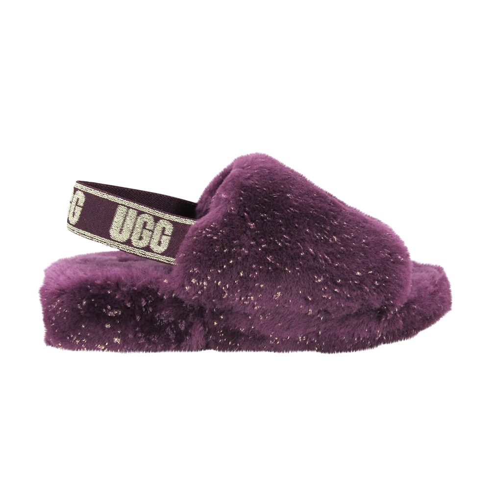 UGG Wmns Fluff Yeah Slide 'Metallic Sparkle - Pinot Noir' | Purple | Women's Size 7