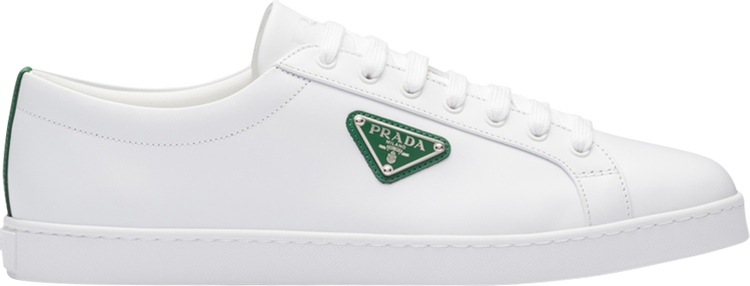 Prada Brushed Leather Sneaker 'White Green'