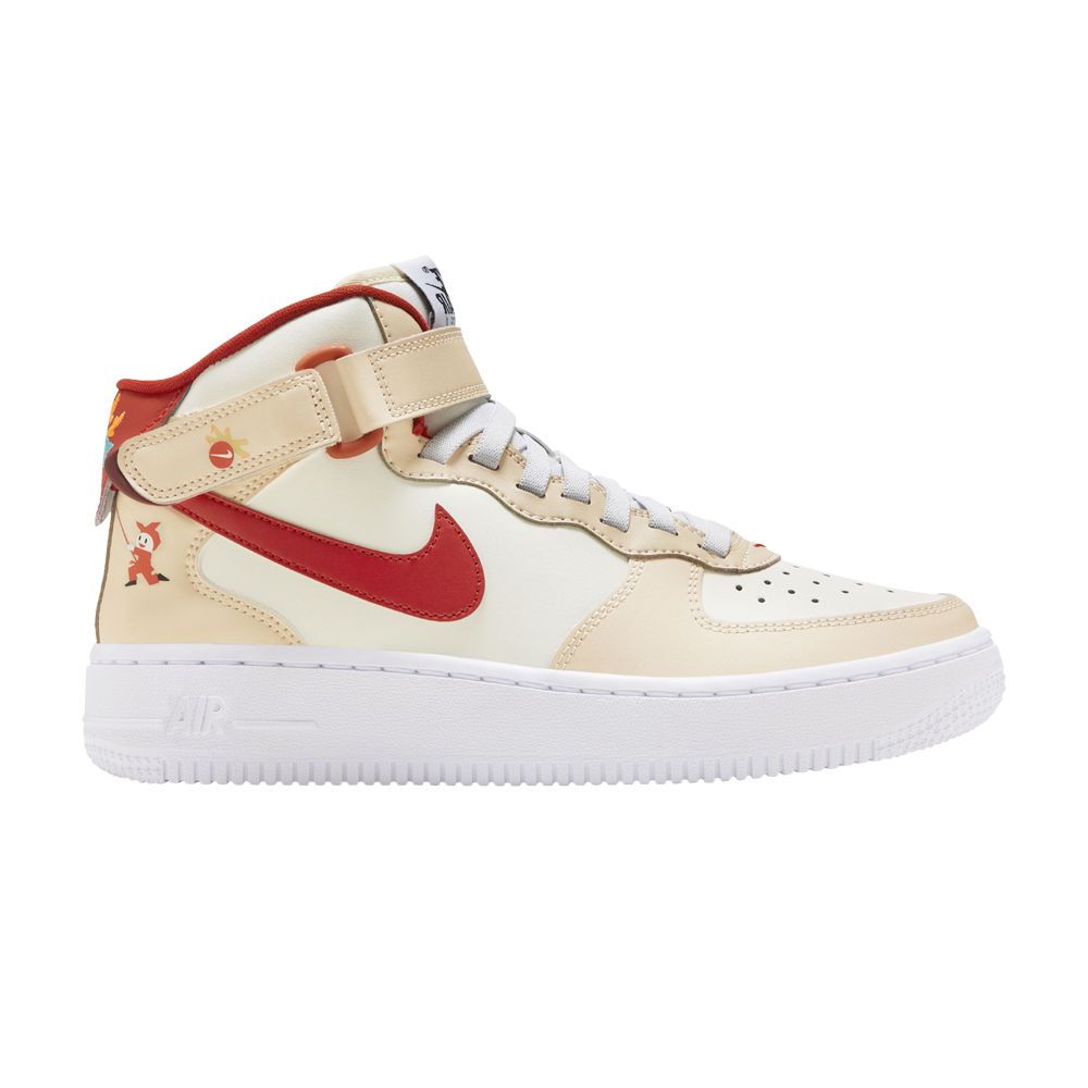 Pre-owned Nike Air Force 1 Mid Easyon Gs 'year Of The Dragon' | Cream | Kid's Size 3 In White