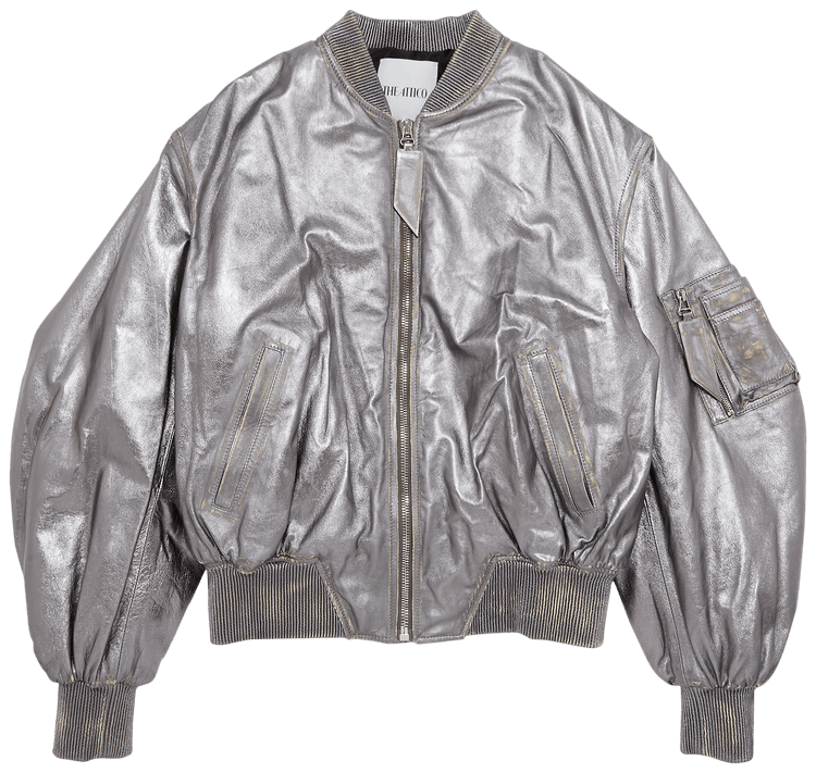 ブルゾン THE ATTICO The Attico Jackets Grey The Attico Gray Hooded Bomber Jacket The Attico
