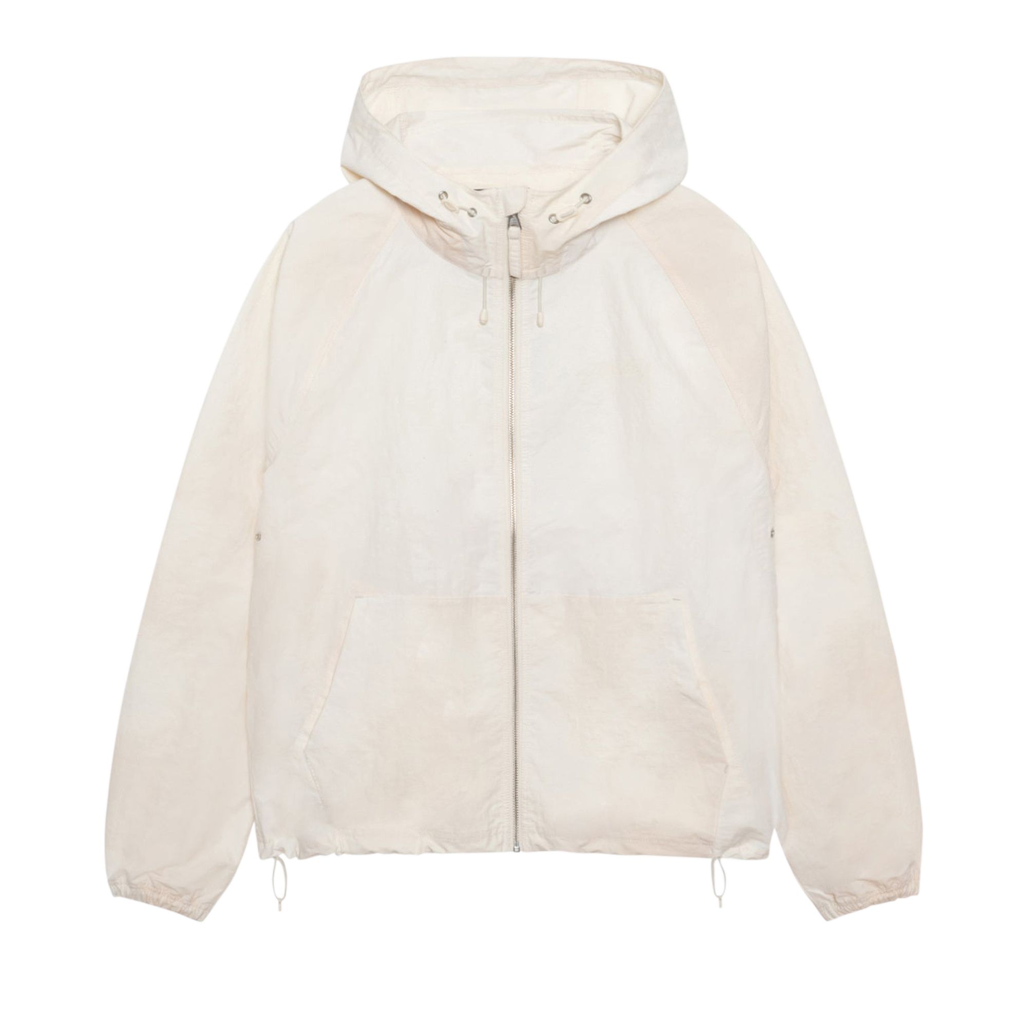 Pre-owned Stussy Beach Shell Wave Dye Zip Hoodie 'bone' In Cream