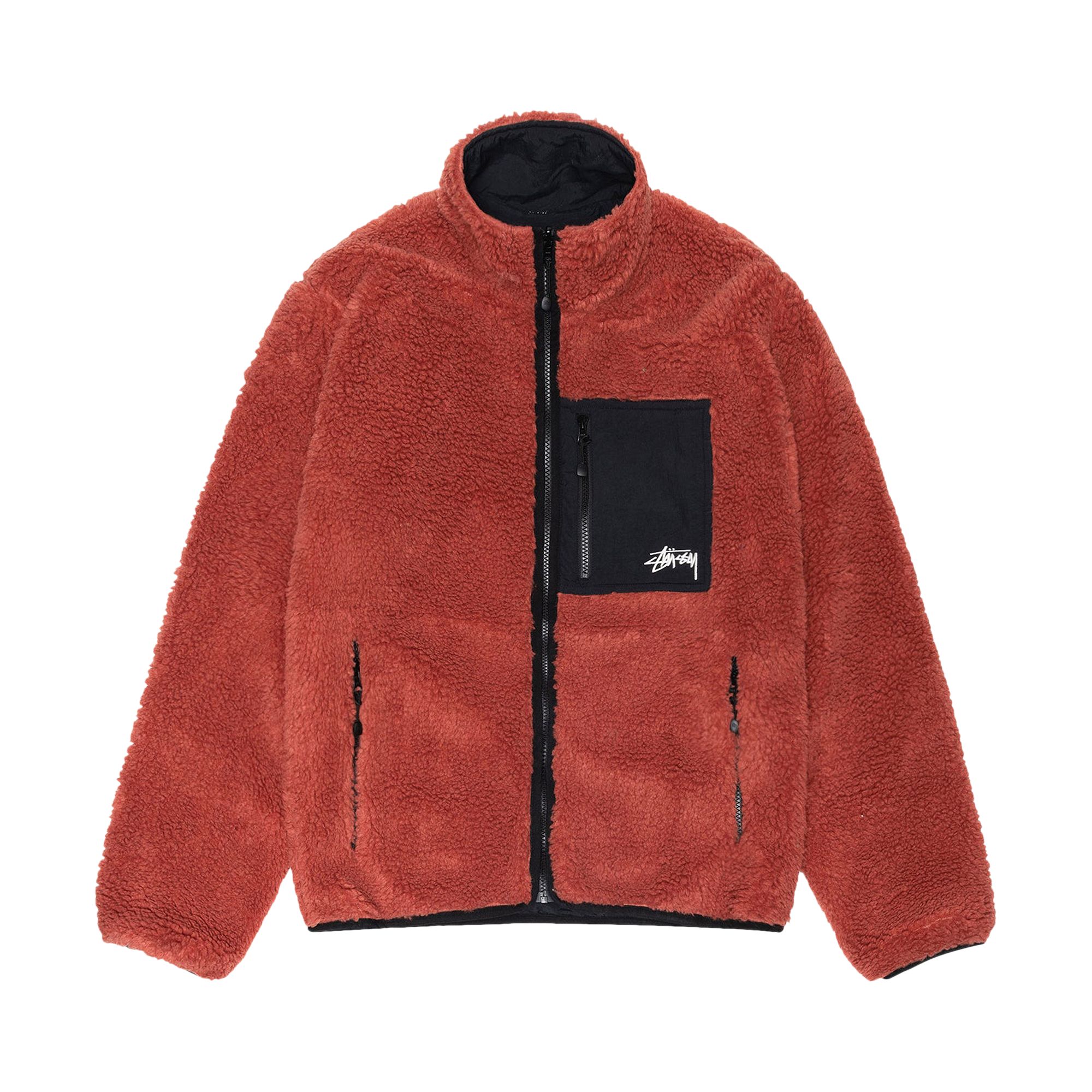 Stussy Sherpa Reversible Jacket 'Terracotta' | Multi-Color | Men's Size L