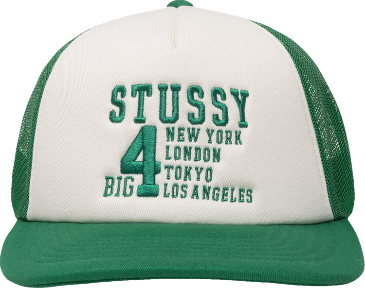Buy Stussy Trucker Big 4 Snapback 'Green' - 1311147 GREE | GOAT