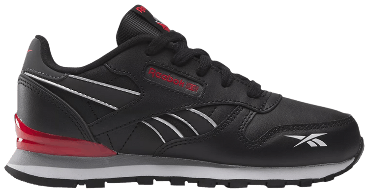 Reebok Classic Leather Step n Flash Shoes Little Kid Black Vector Red