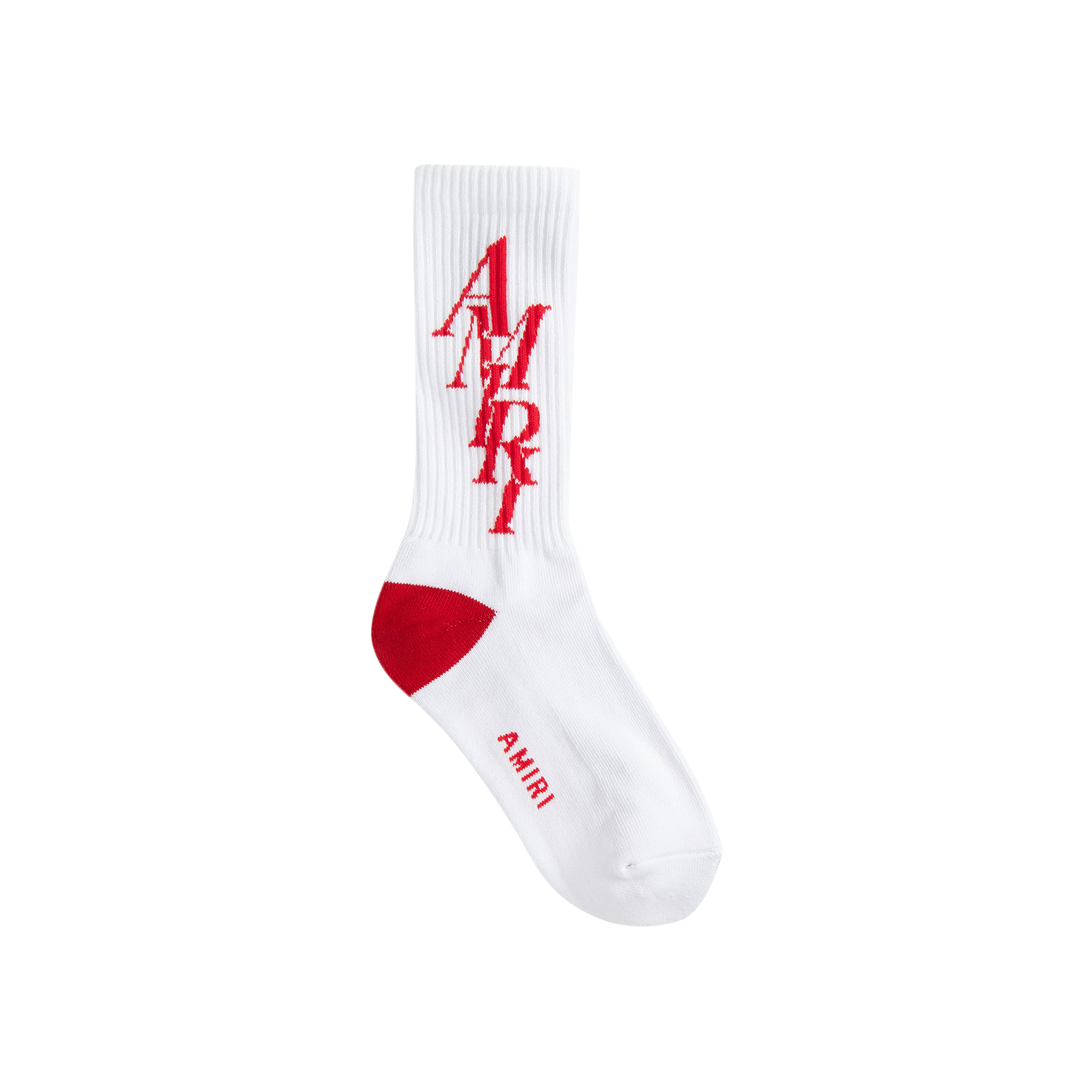 Pre-owned Amiri Stack Sock 'white/red'