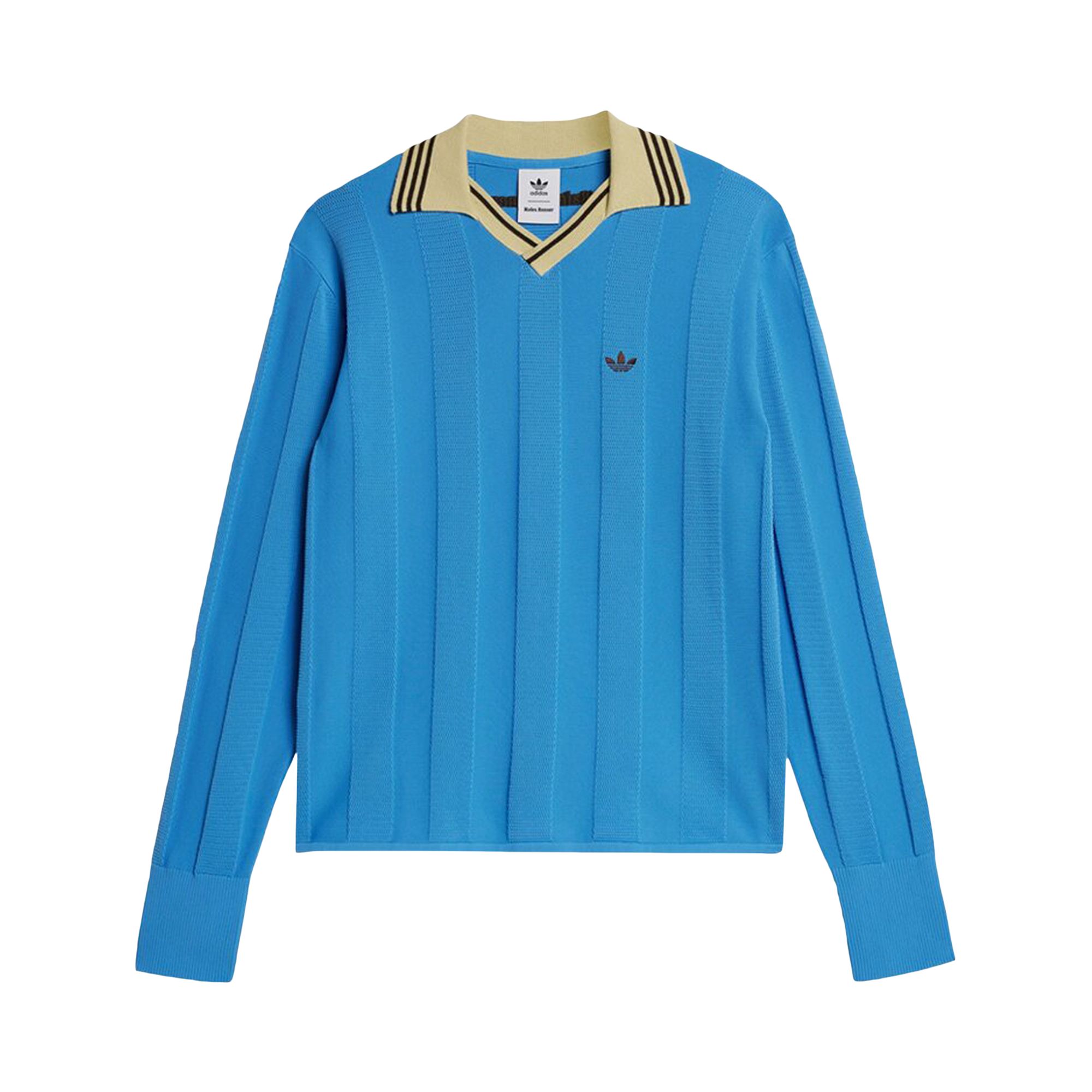 adidas x Wales Bonner Knit Long-Sleeve Football Tee 'Lucky Blue' | Men's Size M