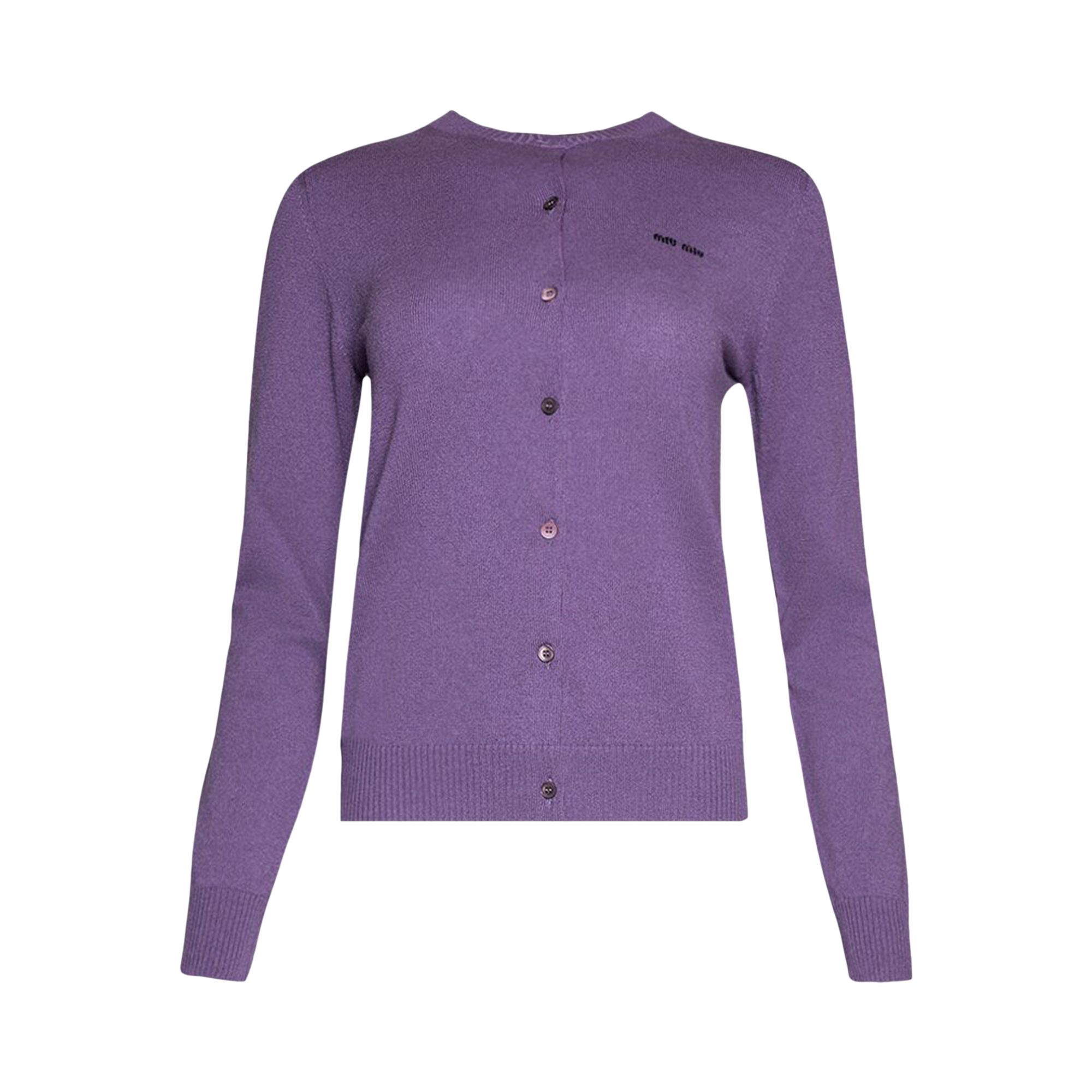 Miu Miu Cashmere Cardigan 'Malva' | Purple | Women's Size 38