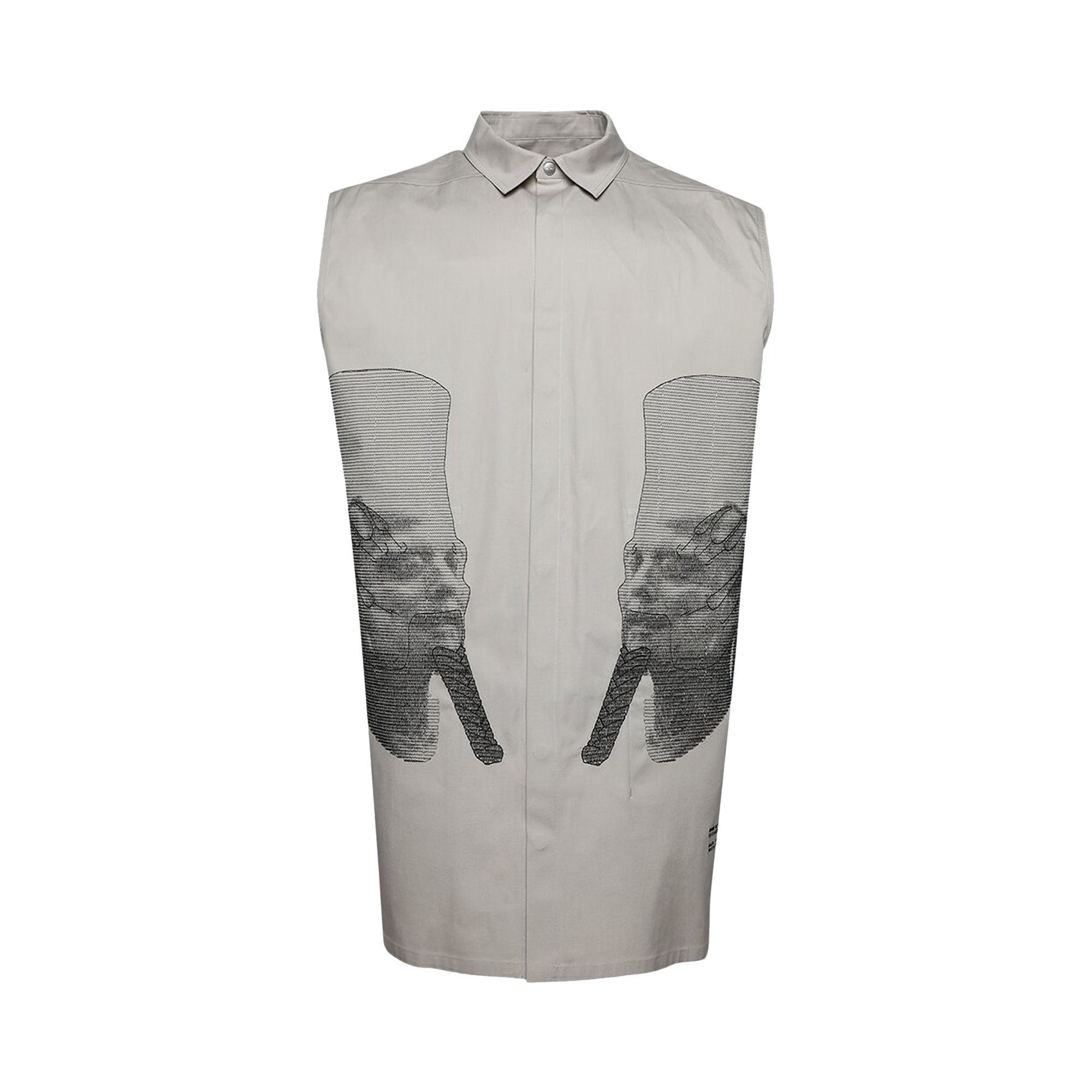 Pre-owned Rick Owens Ron Jumbo Outershirt 'pearl/black' | White | Men's Size 54