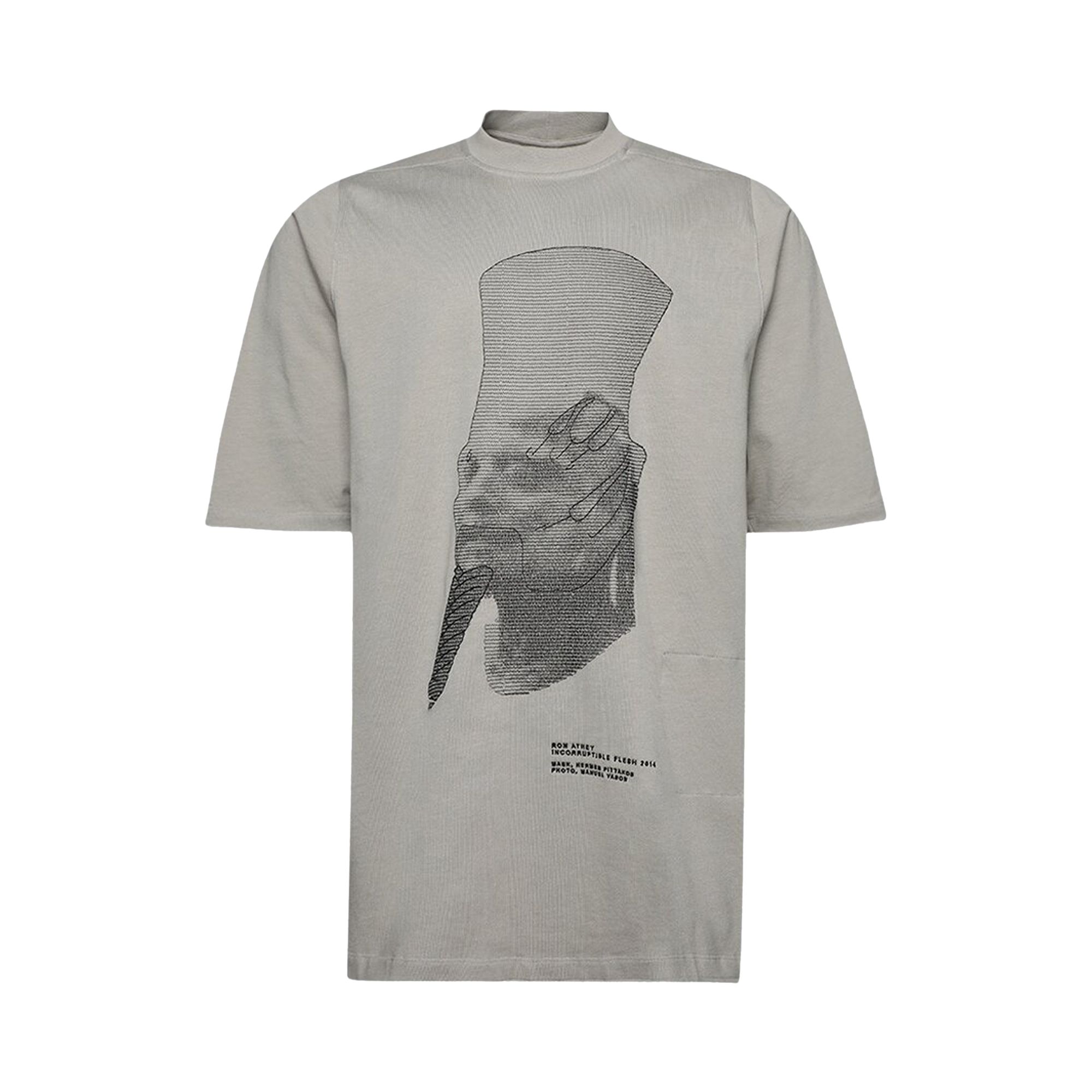 Rick Owens Ron Jumbo Tee 'Pearl/Black' | White | Men's Size L