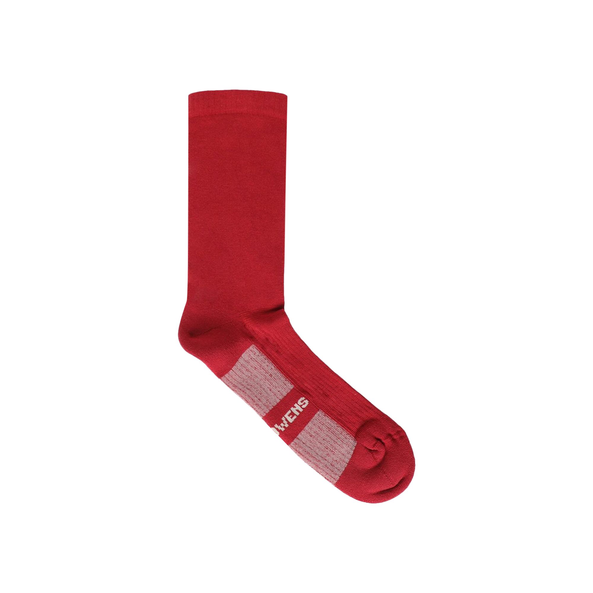 Pre-owned Rick Owens Glitter Socks 'cardinal Red/pearl'