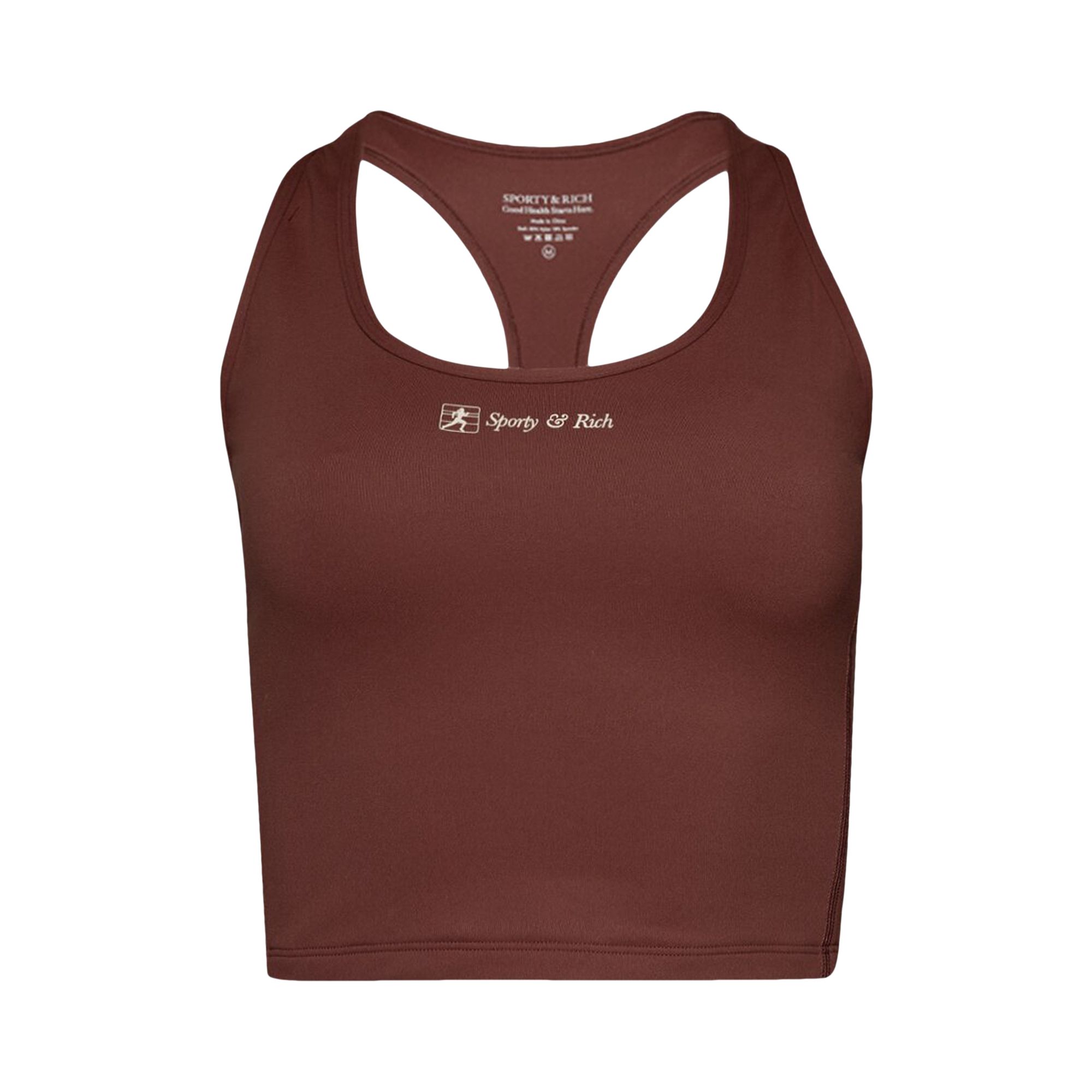 Pre-owned Sporty And Rich Sporty & Rich Runner Script Sports Cropped Tank 'maroon' In Red