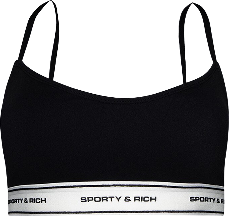 Sporty & Rich Serif Logo Bralette Grey