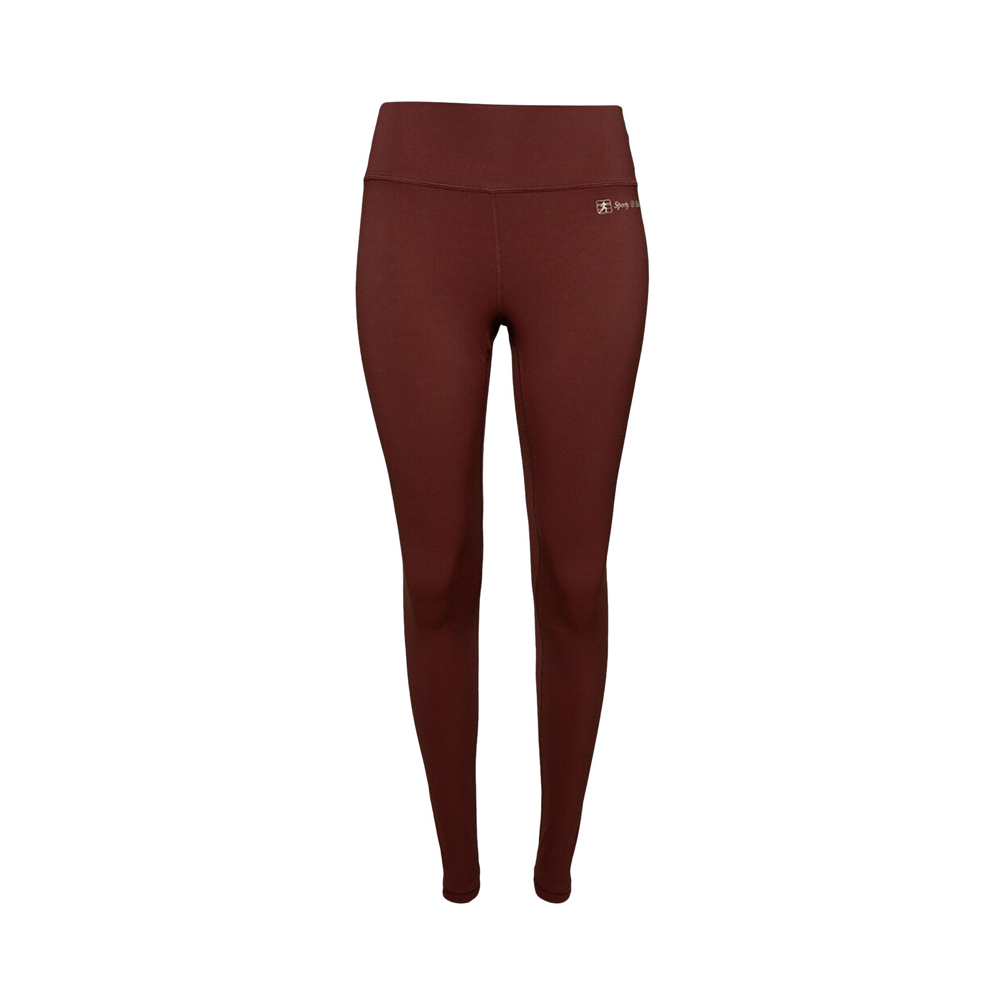 Pre-owned Sporty And Rich Sporty & Rich Runner Script High Waisted Legging 'maroon' In Red