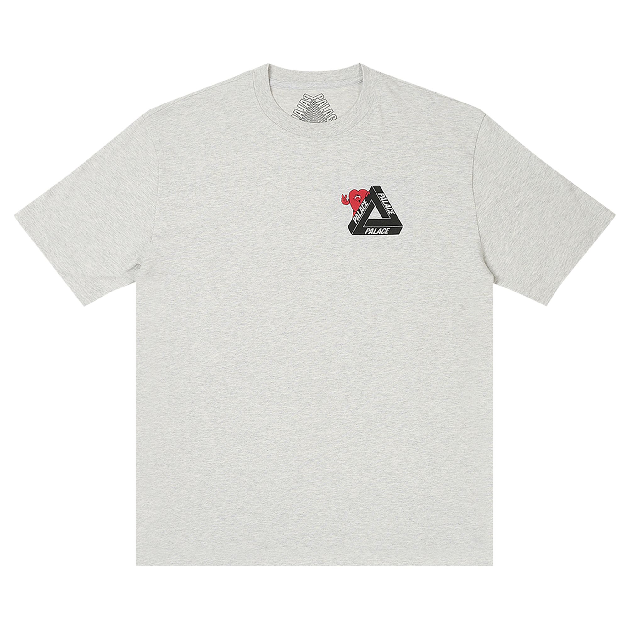 Pre-owned Palace Tri-hearts T-shirt 'grey Marl'