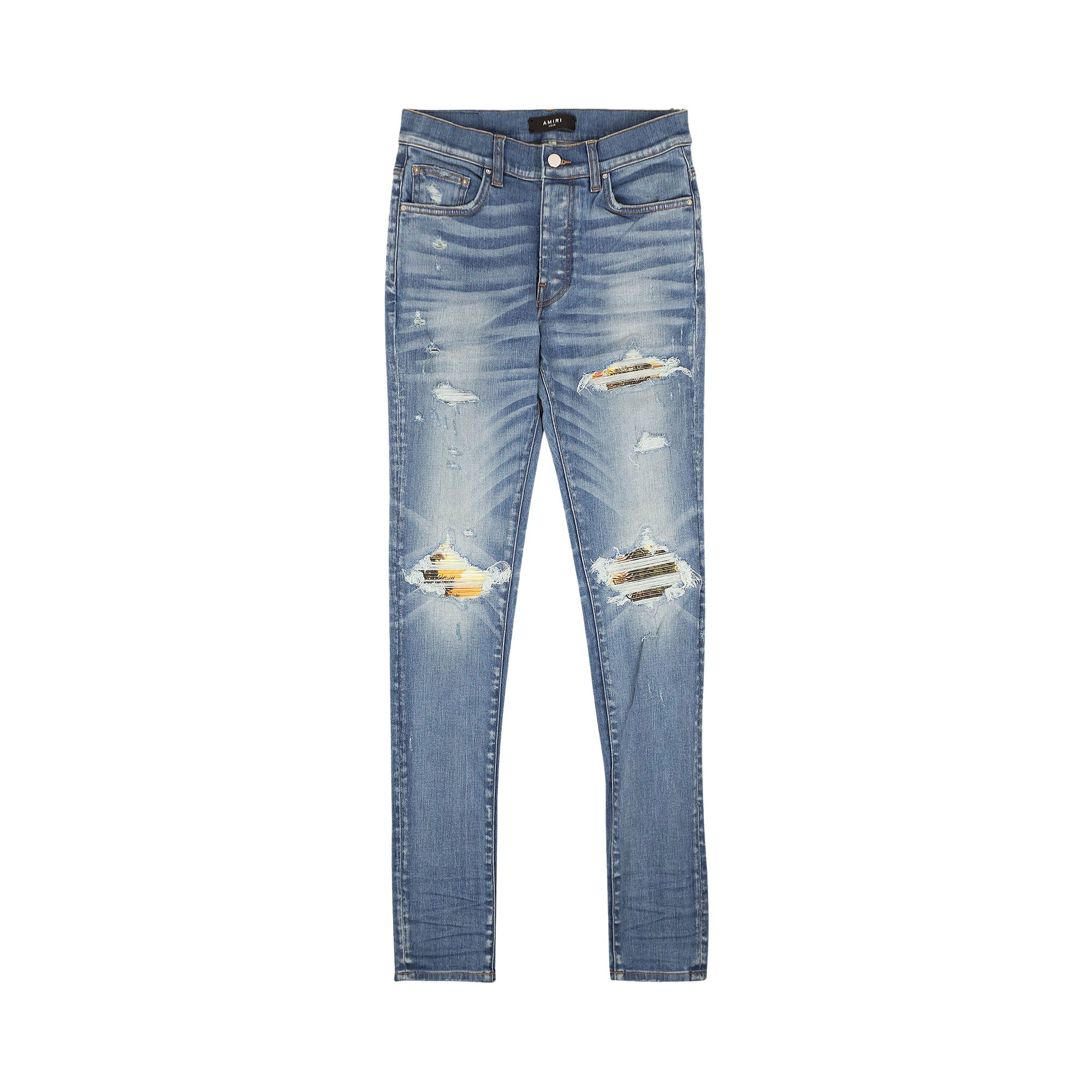 Amiri Plaid MX1 Straight Fit Jeans 'Clay/Indigo' | Blue | Men's Size 36