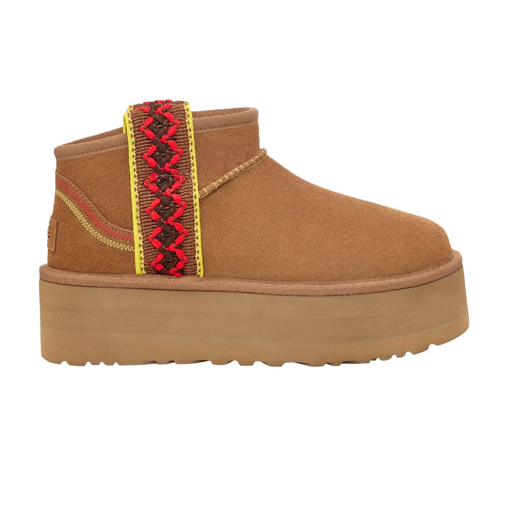UGG Wmns Classic Ultra Mini Platform 'Braid - Chestnut' | Brown | Women's Size 8